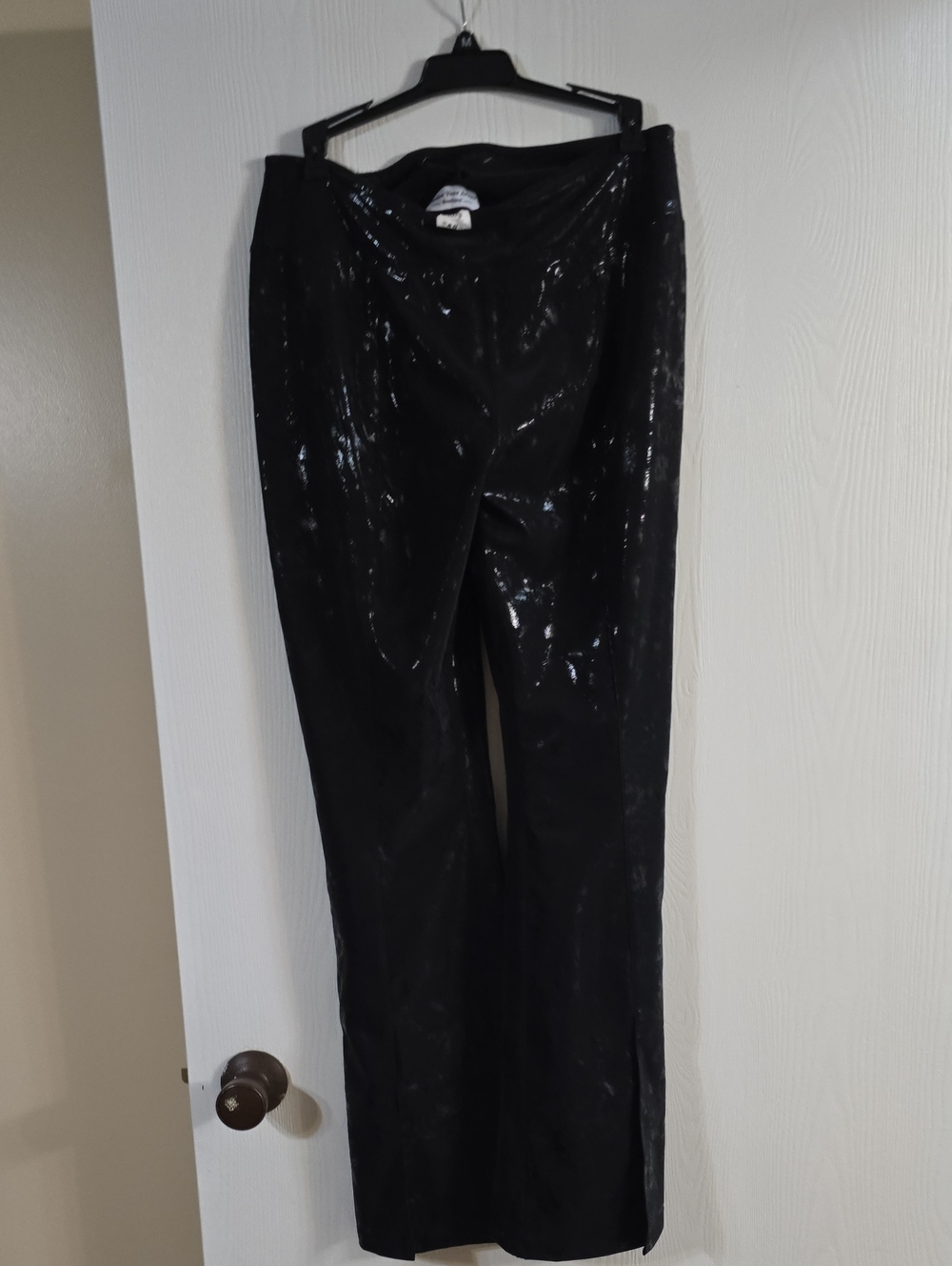 Black Sequin Wide-Leg Evening Pants